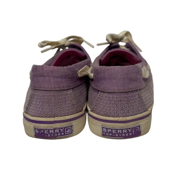 Sperry Women's Top-Sider Purple Lavender Sequin Lace Up Boat Shoes Size 8.5 - Picture 5 of 8